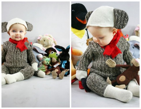 DIY Sock Monkey Costume - Top 28 Most Adorable DIY Baby Projects Of All Time