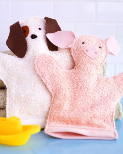 DIY Washcloth Puppets - Top 28 Most Adorable DIY Baby Projects Of All Time