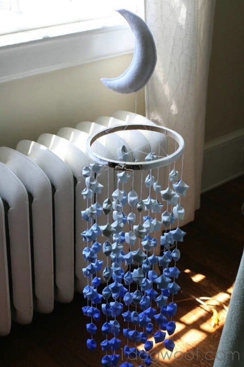 Lucky Star Ombre Mobile - Top 28 Most Adorable DIY Baby Projects Of All Time