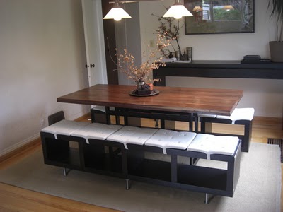 Awesome DIY Dining Benches Made from Shelving Units