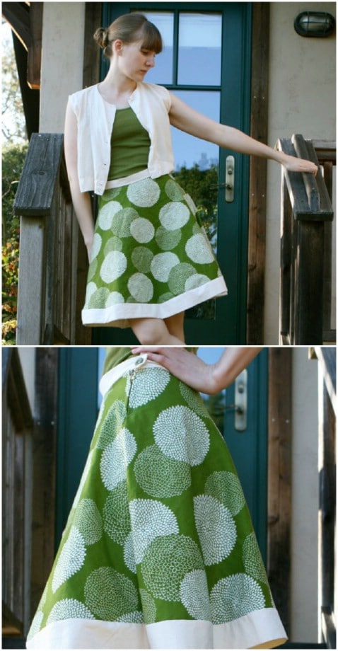 DIY Hemless a-line skirt Step by Step Instructions - Top 15 Summer Ready DIY Skirts With Free Patterns and Instructions