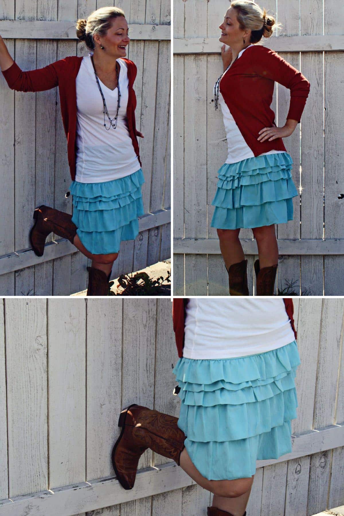 DIY Ruffle Equation Skirt collage.
