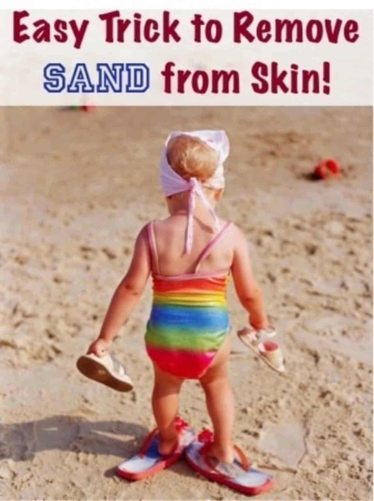 DIY Trick to Remove Sand from Skin poster.
