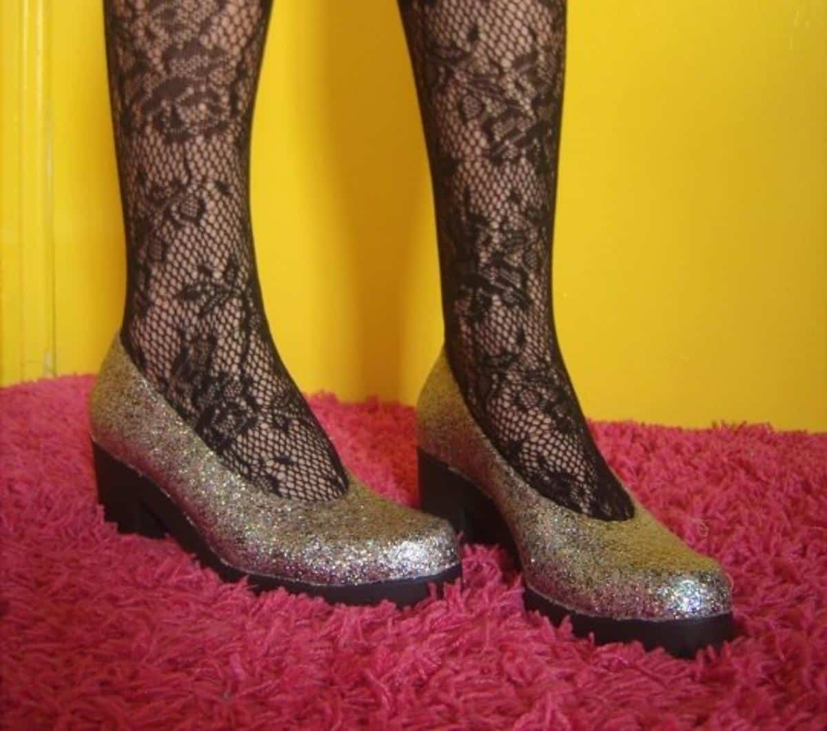 Anthro Inspired Glitter Shoes