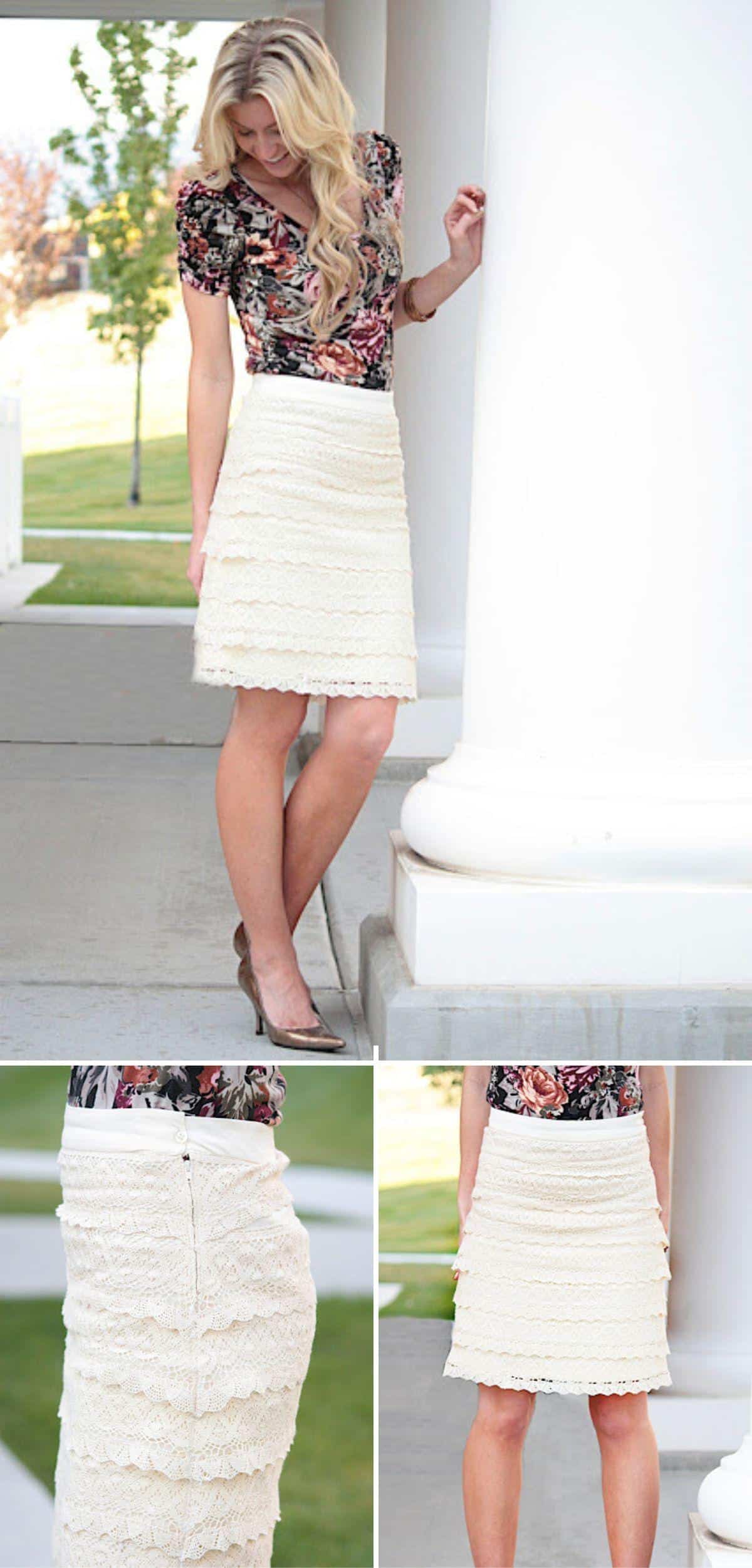 DIY Lace for Days Skirt collage.