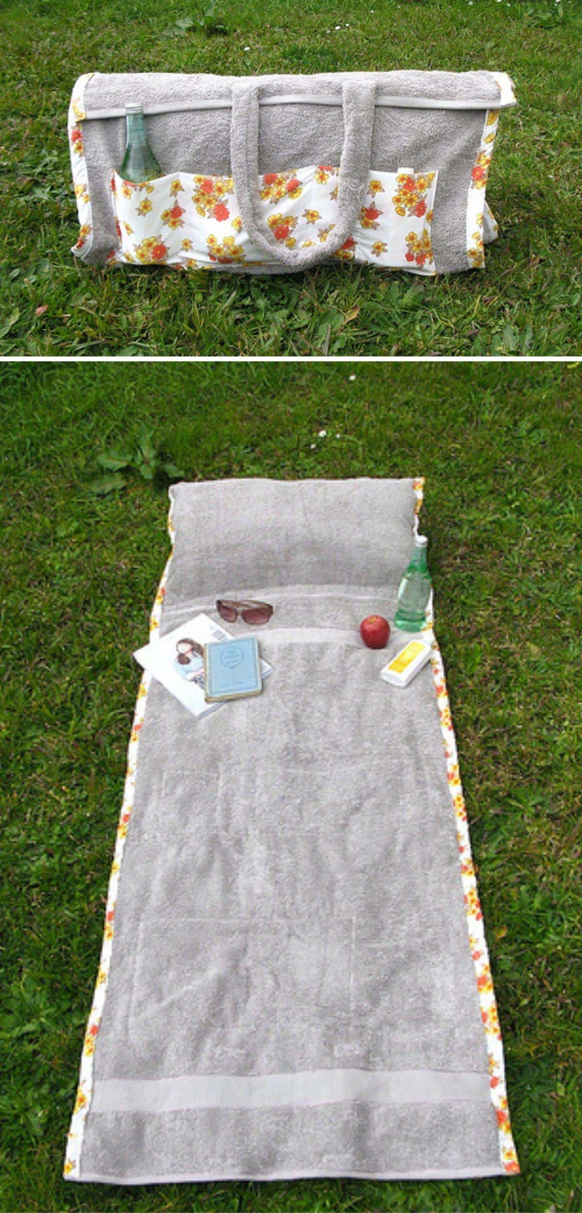 DIY Repurposed Towel - The Sunbathing Companion.
