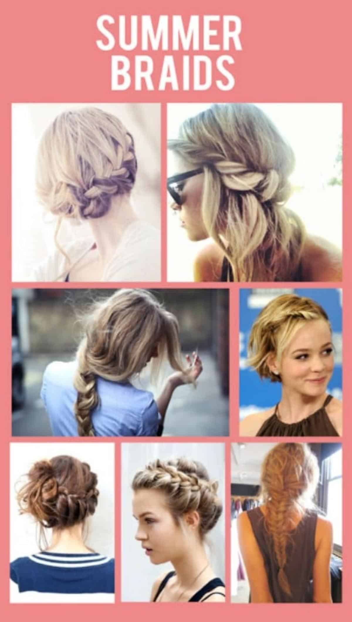Summer braids collage.