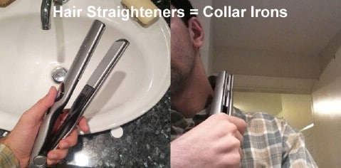 Use Hair Straighteners as Collar Irons - Top 68 Lifehacks and Clever Ideas that Will Make Your Life Easier