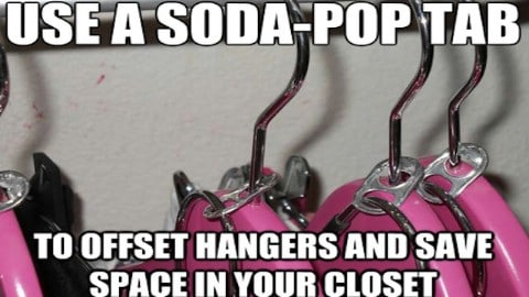 Use soda-pop tabs to save space in your closet - Top 68 Lifehacks and Clever Ideas that Will Make Your Life Easier