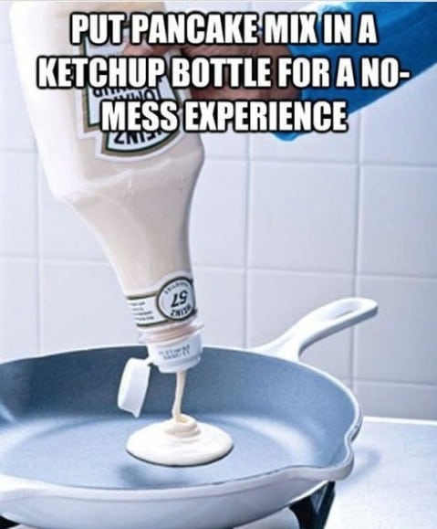 Pancake mix from ketchup bottle - Top 68 Lifehacks and Clever Ideas that Will Make Your Life Easier