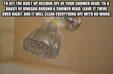 Shower head homemade cleaning solution - Top 68 Lifehacks and Clever Ideas that Will Make Your Life Easier