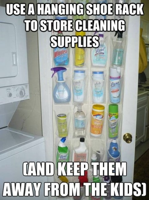 Hanging shoe rack for cleaning supplies - Top 68 Lifehacks and Clever Ideas that Will Make Your Life Easier