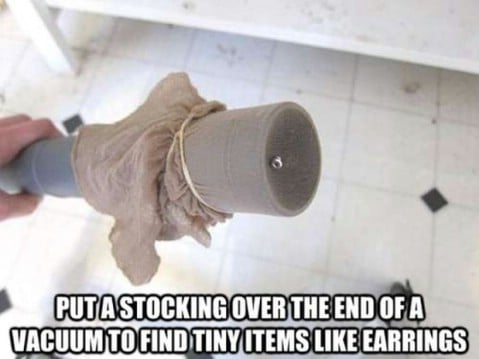 Vacuum and Stocking hack - Top 68 Lifehacks and Clever Ideas that Will Make Your Life Easier