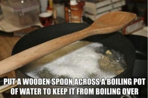 Wooden spoon as boiling pot - Top 68 Lifehacks and Clever Ideas that Will Make Your Life Easier