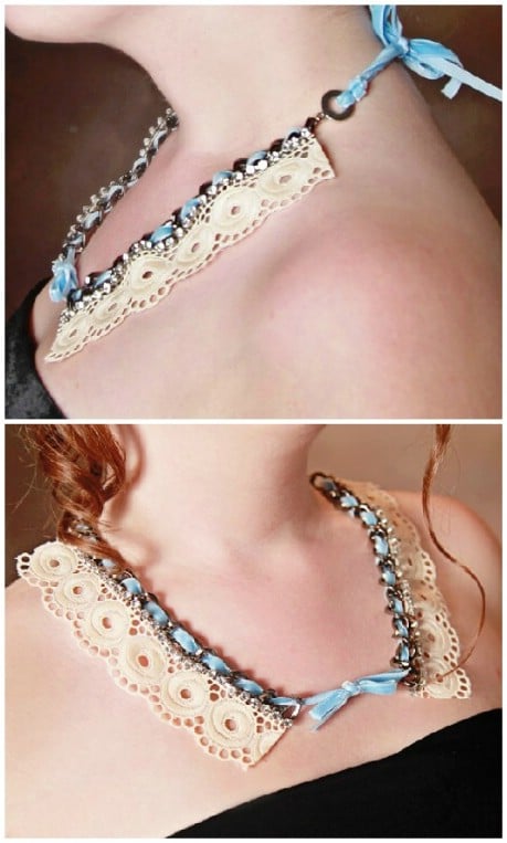 DIY Shabby and Sweet Lace Necklace - 32 Brilliant DIY Anthropologie Knockoffs