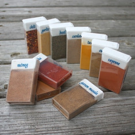  Repurposed TicTac Boxes for Travel Spices  - Top 33 Most Creative Camping DIY Projects and Clever Ideas