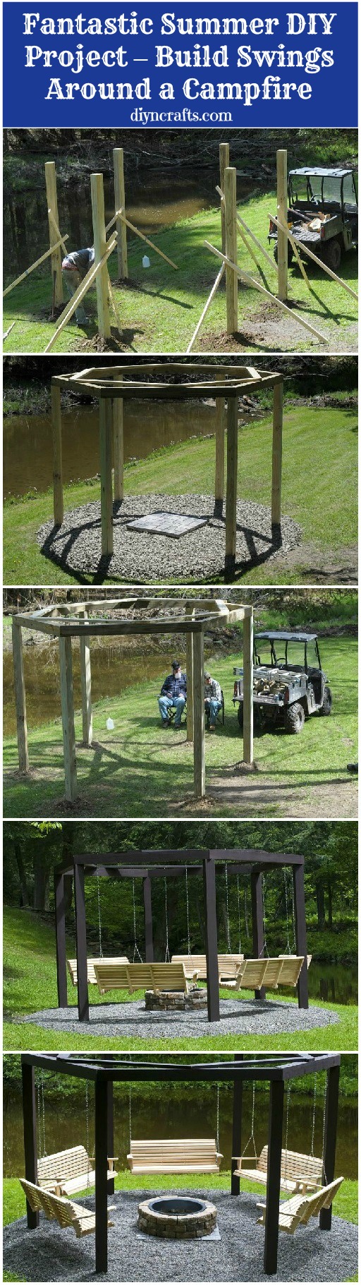 Fantastic Summer DIY Project – Build Swings Around a Campfire