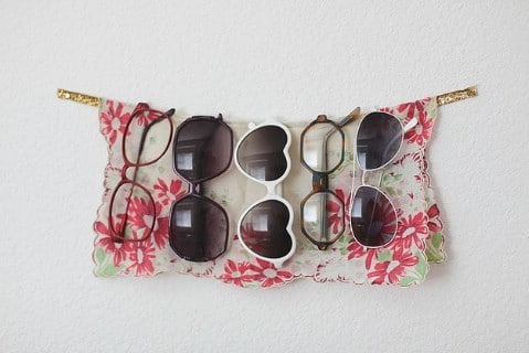 Store your Sunglasses on a Wall attached Ribbon - Top 58 Most Creative Home-Organizing Ideas and DIY Projects
