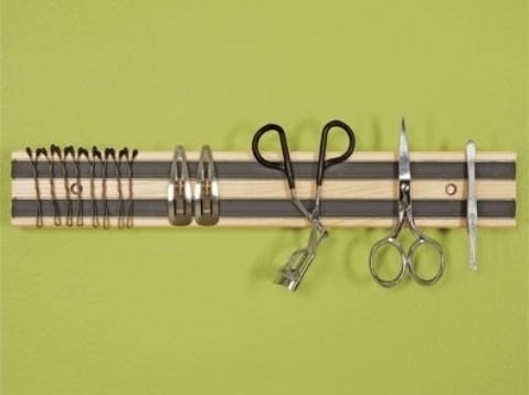 Attach Hygiene Tools to a Magnetic Rack - Top 58 Most Creative Home-Organizing Ideas and DIY Projects