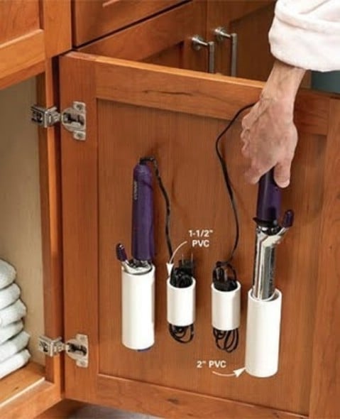 Store Appliances Easily Using a PVC Pipe - Top 58 Most Creative Home-Organizing Ideas and DIY Projects