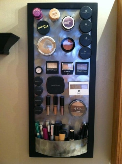 DIY Magnetic Makeup Board - Top 58 Most Creative Home-Organizing Ideas and DIY Projects