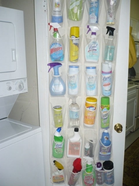 Repurpose a Shoe Organizer to Store Cleaning Supplies - Top 58 Most Creative Home-Organizing Ideas and DIY Projects