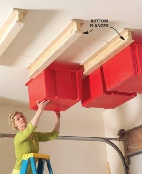 DIY Sliding Storage System On the Garage - Top 58 Most Creative Home-Organizing Ideas and DIY Projects
