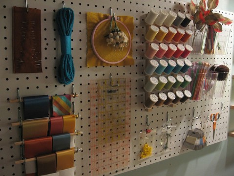 Store Crafting Supplies on a on Pegboard - Top 58 Most Creative Home-Organizing Ideas and DIY Projects
