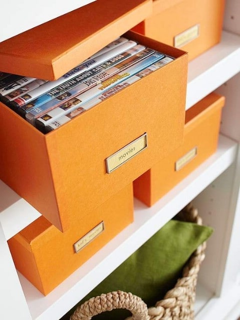 Store DVDs in Boxes - Top 58 Most Creative Home-Organizing Ideas and DIY Projects