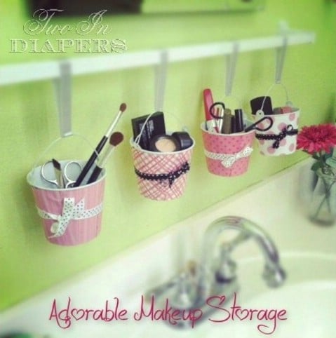 Cute DIY Hanging Makeup Organization - Top 58 Most Creative Home-Organizing Ideas and DIY Projects
