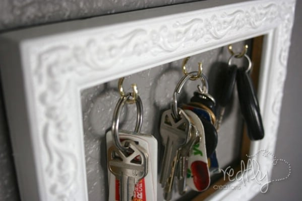 Picture Frame Key Organizer - 150 Dollar Store Organizing Ideas and Projects for the Entire Home