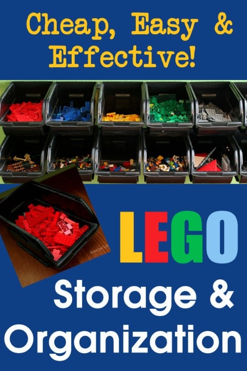 Plastic Bin Lego Storage - 150 Dollar Store Organizing Ideas and Projects for the Entire Home