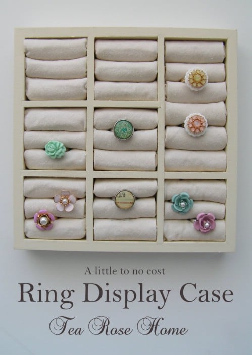 Ring Display from a Picture Frame - 150 Dollar Store Organizing Ideas and Projects for the Entire Home