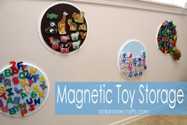 Magnetic Toy Storage - 150 Dollar Store Organizing Ideas and Projects for the Entire Home