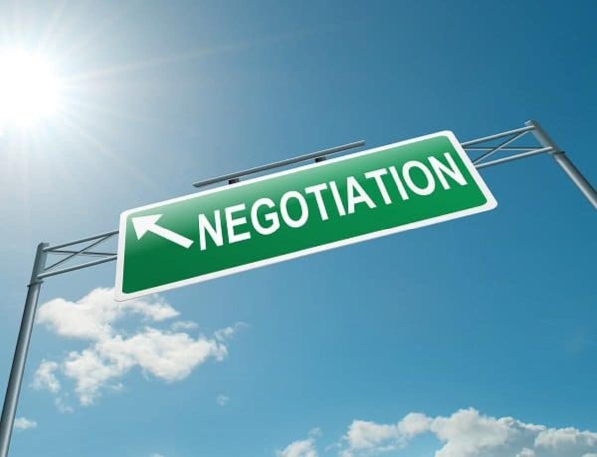 Negotiation sign.