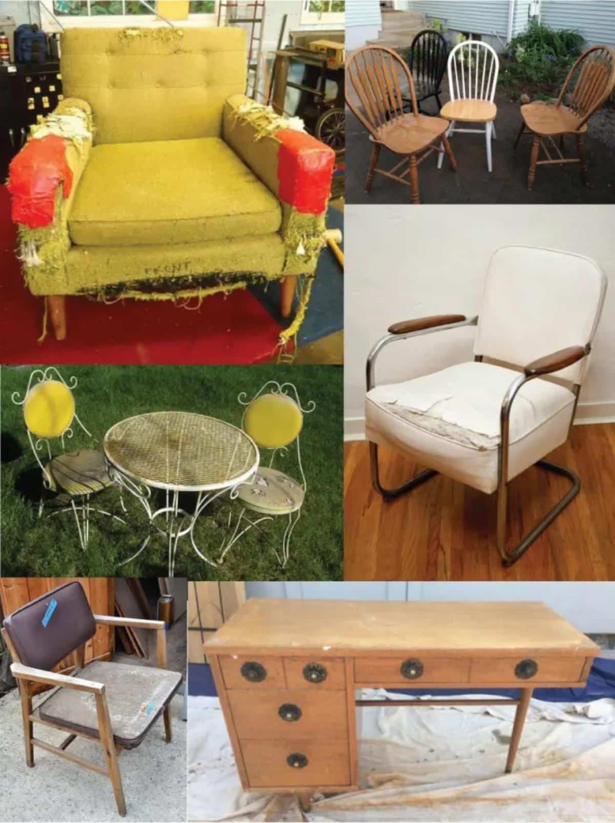 30 Ways To Repair, Restore, Or Redo Any Piece Of Furniture collage.