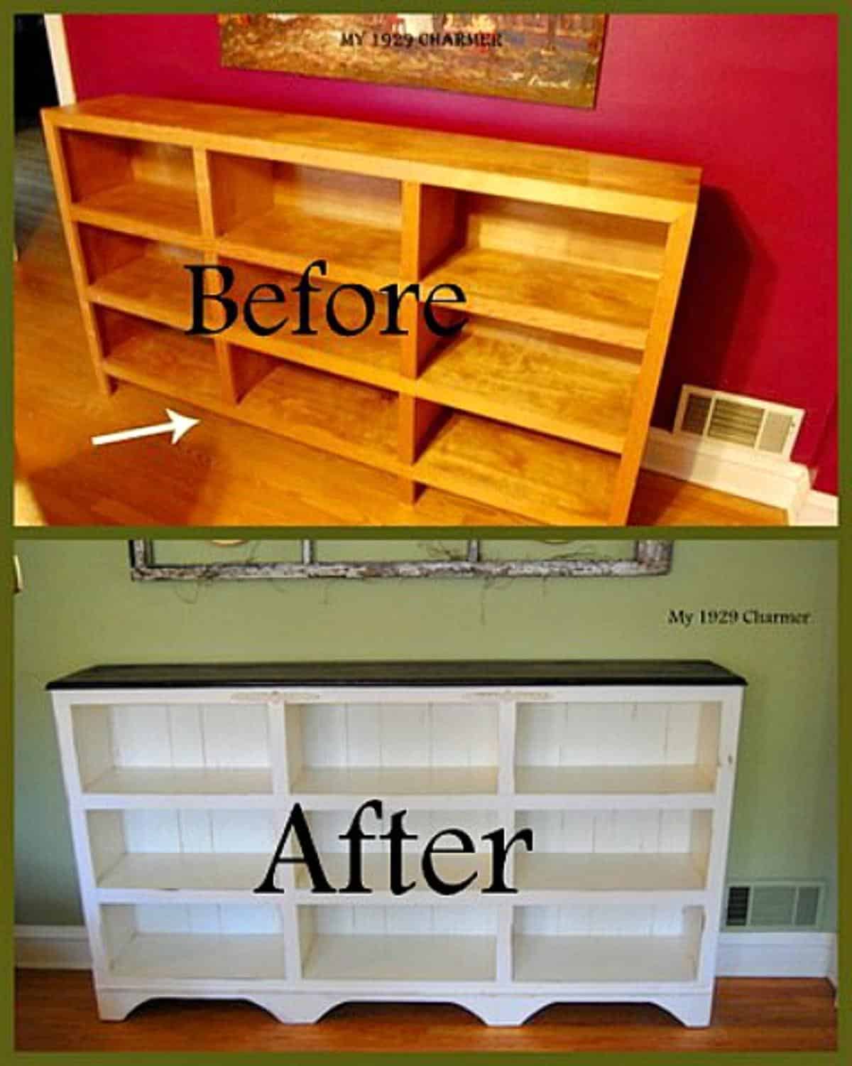 DIY Ugly Bookcase To Cottage Charm