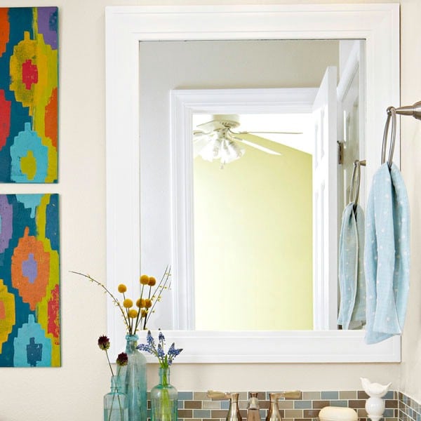 Beautiful DIY Mirror Frame - 30 Brilliant Bathroom Organization and Storage DIY Solutions