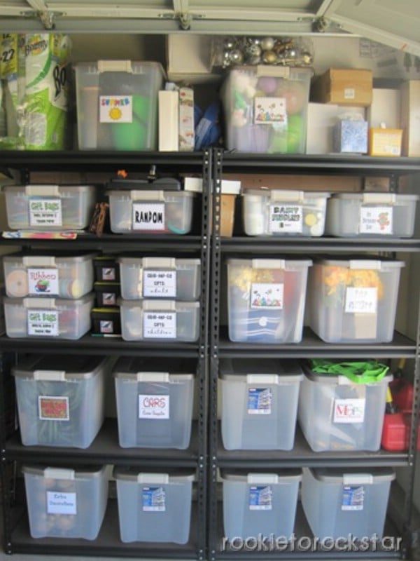 Plastic Tubs and Grouping - 49 Brilliant Garage Organization Tips, Ideas and DIY Projects