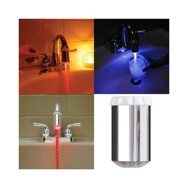 Temperature Sensitive LED Faucet Light Color Change - 30 Brilliant Bathroom Organization and Storage DIY Solutions
