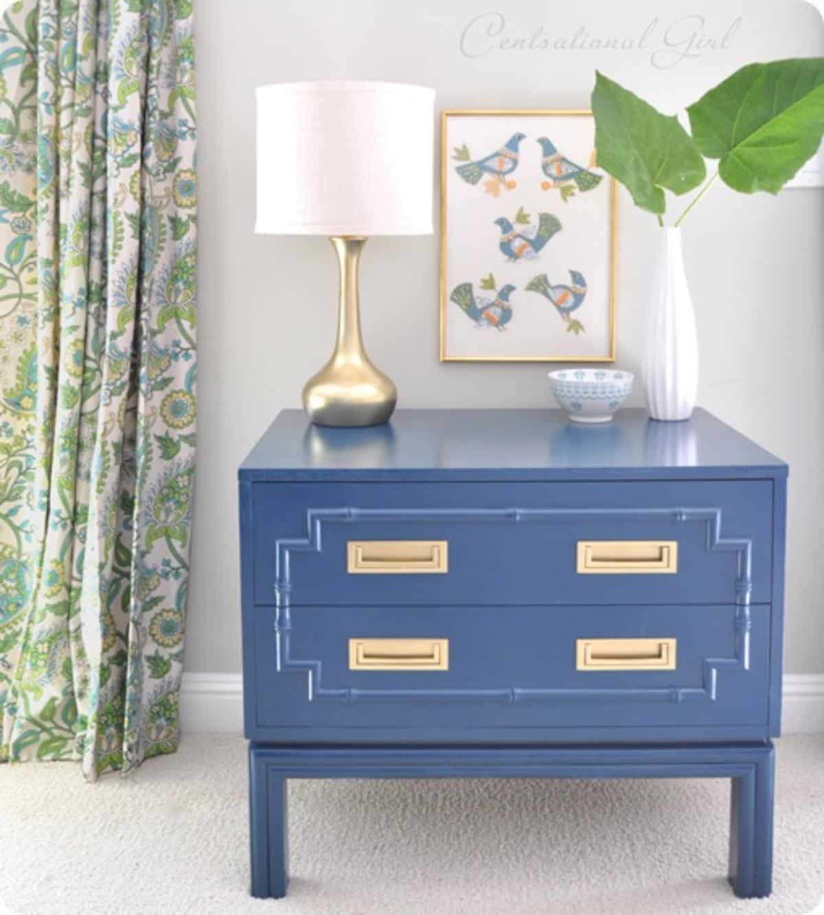 DIY Faux bamboo chest makeover