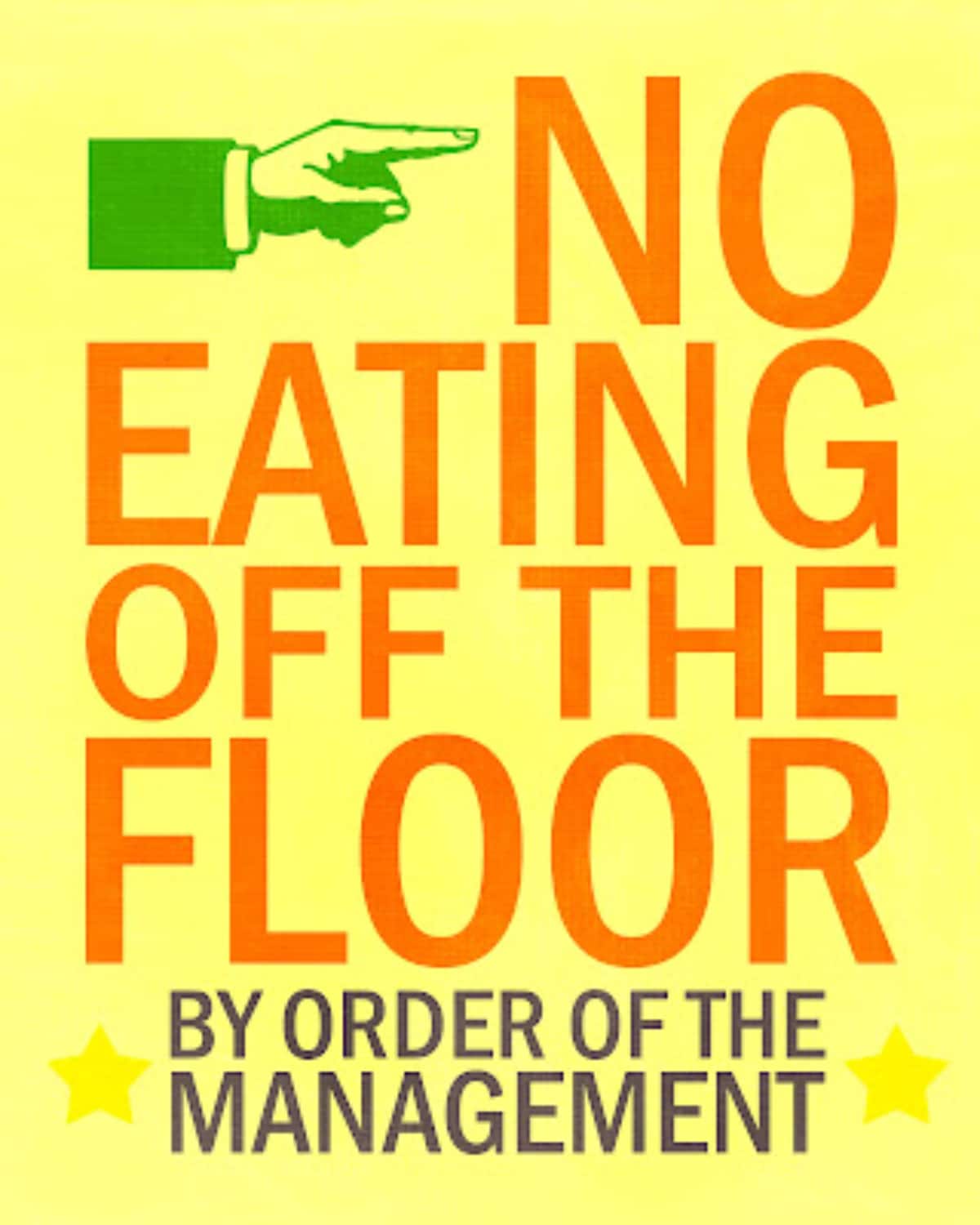 No Eating off the Floor - Free Printable