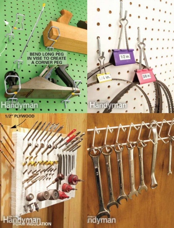 Metal Racks Hold Wrenches Securely - 49 Brilliant Garage Organization Tips, Ideas and DIY Projects