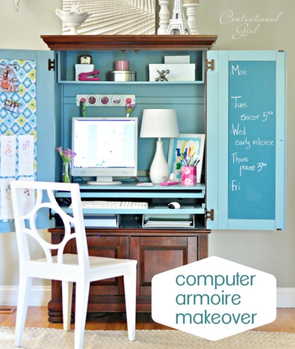 Computer Armoire Makeover - Top 60 Furniture Makeover DIY Projects and Negotiation Secrets