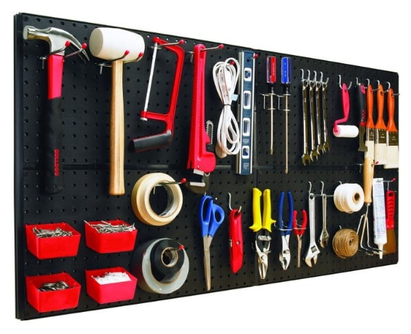 Create a Complete Pegboard System - 49 Brilliant Garage Organization Tips, Ideas and DIY Projects