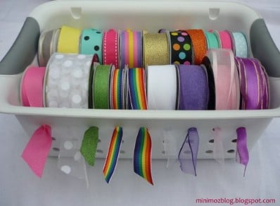 Organize Ribbon with a Shower Caddy