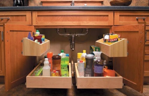 Brilliant Under-Sink Storage - 60+ Innovative Kitchen Organization and Storage DIY Projects