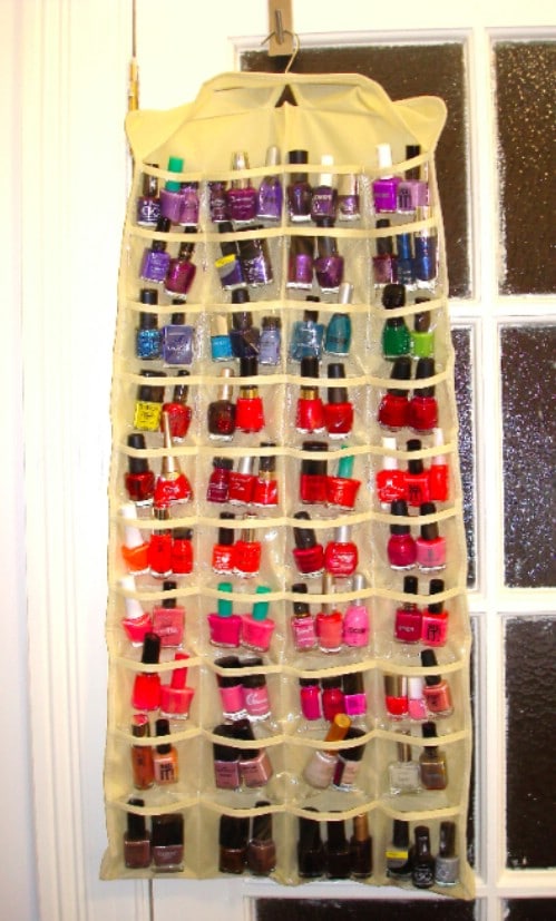Cheap Storage Solution for Nail Polish - 150 Dollar Store Organizing Ideas and Projects for the Entire Home