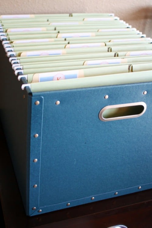 Keep Schoolwork Organized with a File Box - 150 Dollar Store Organizing Ideas and Projects for the Entire Home