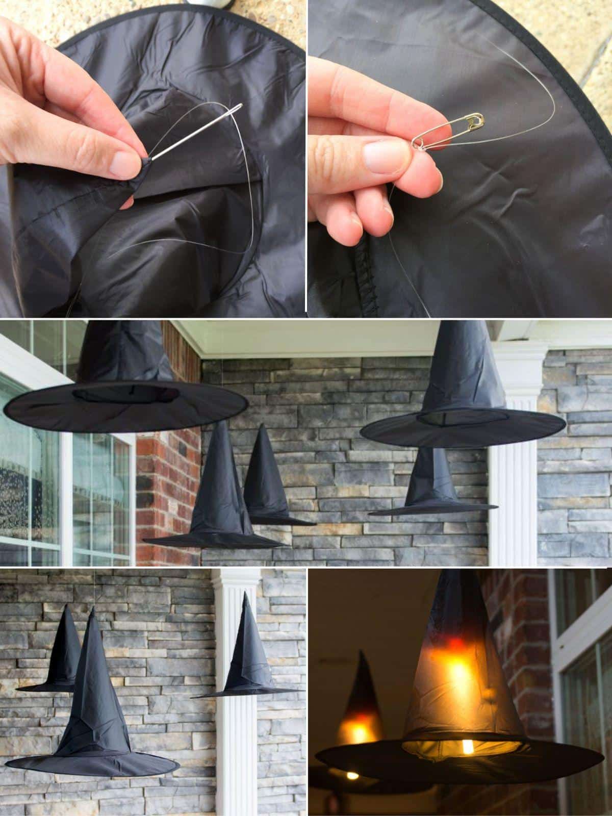 DIY Floating Witch Hat Luminaries.